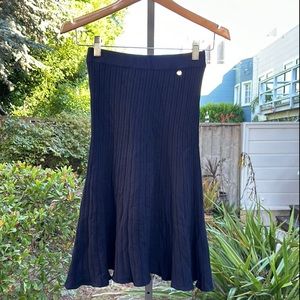 Biana Knit Flounce Skirt - Navy